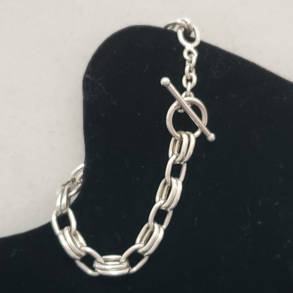 Sterling Double Link Bracelet ITALY - Picture 6 of 16